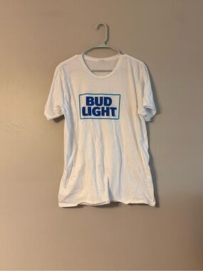 Bud Light White Logo Tee - Blue Print